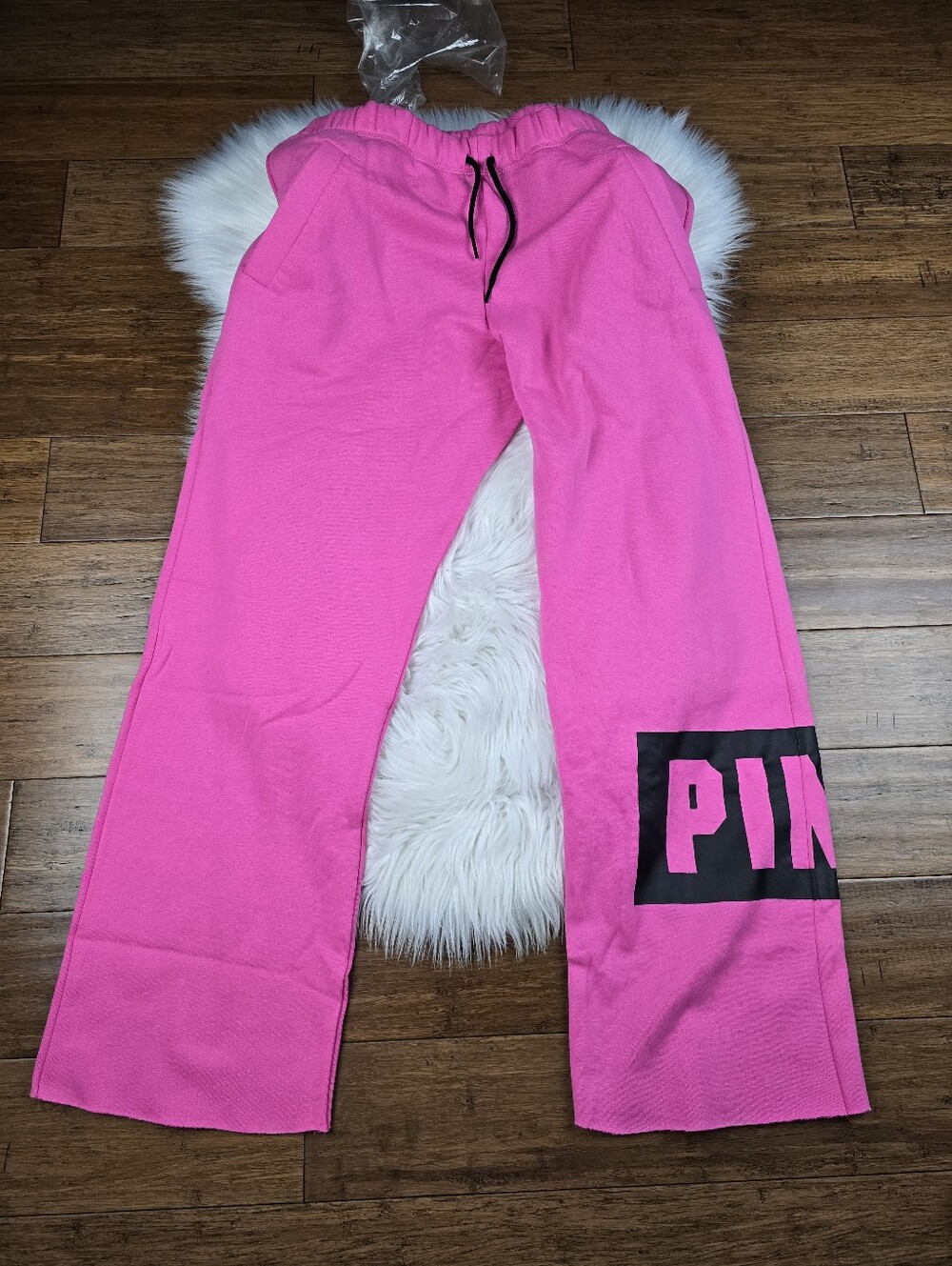 Pink Victoria's Secret Boyfriend RARE Bright Pink Sweatpants Large
